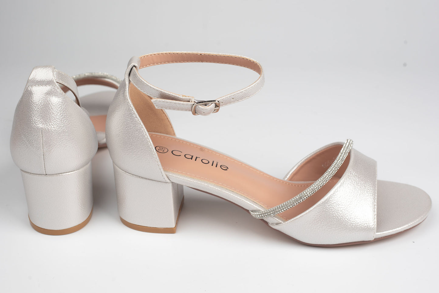 Sandale damă piele eco premium CAROL 038 Argintiu