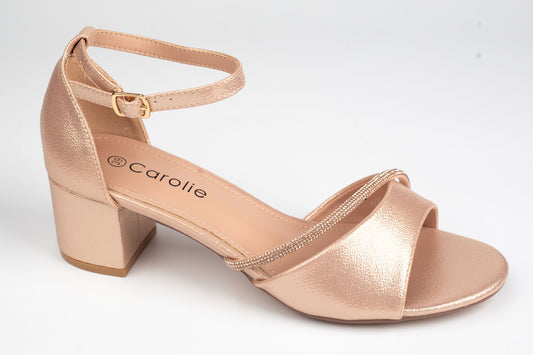 Sandale damă piele eco premium CAROL 039 Șampanie