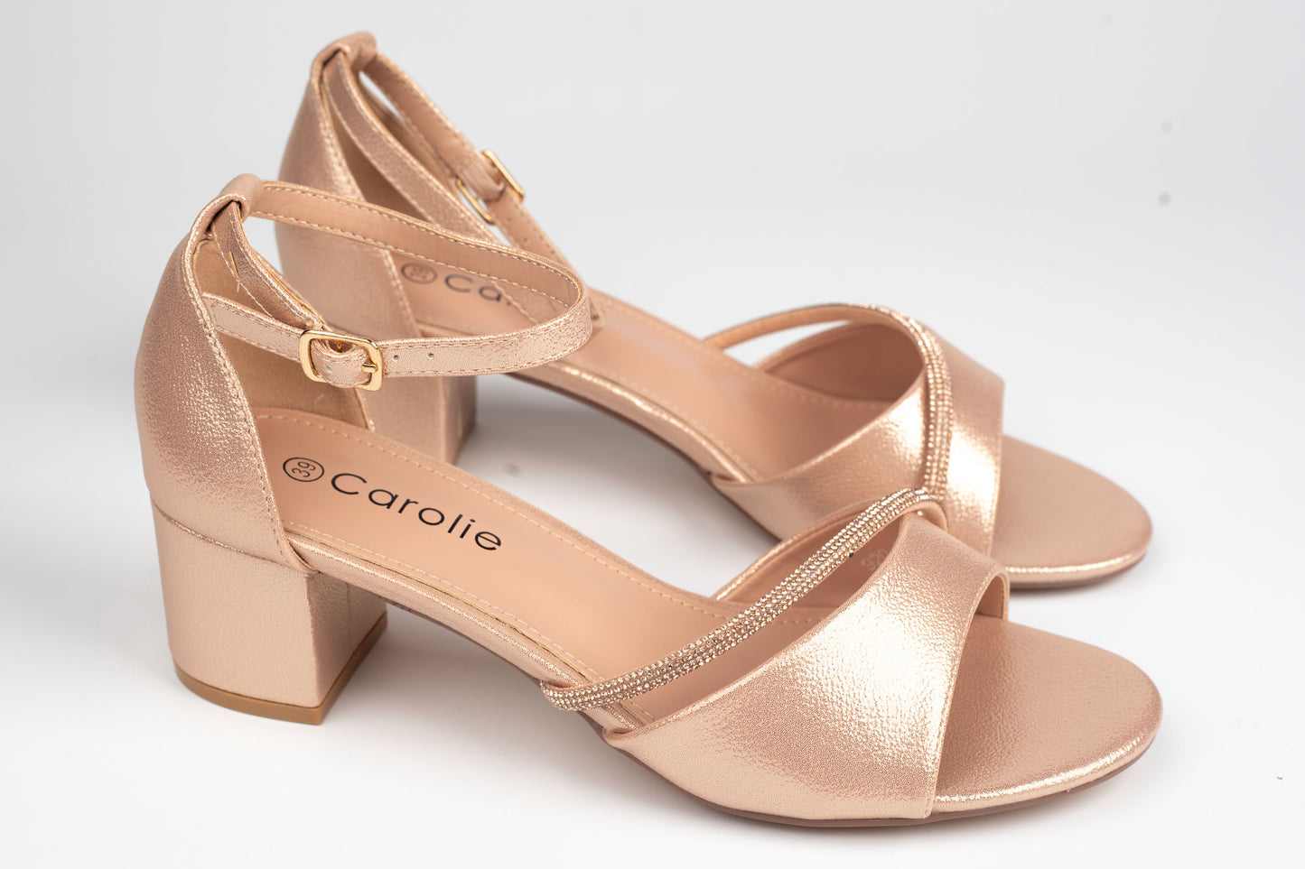 Sandale damă piele eco premium CAROL 039 Șampanie