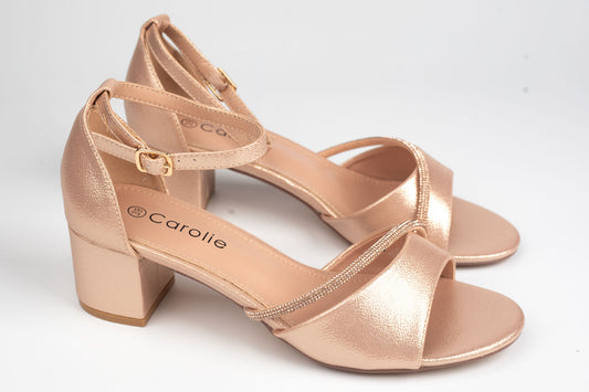 Sandale damă piele eco premium CAROL 039 Șampanie