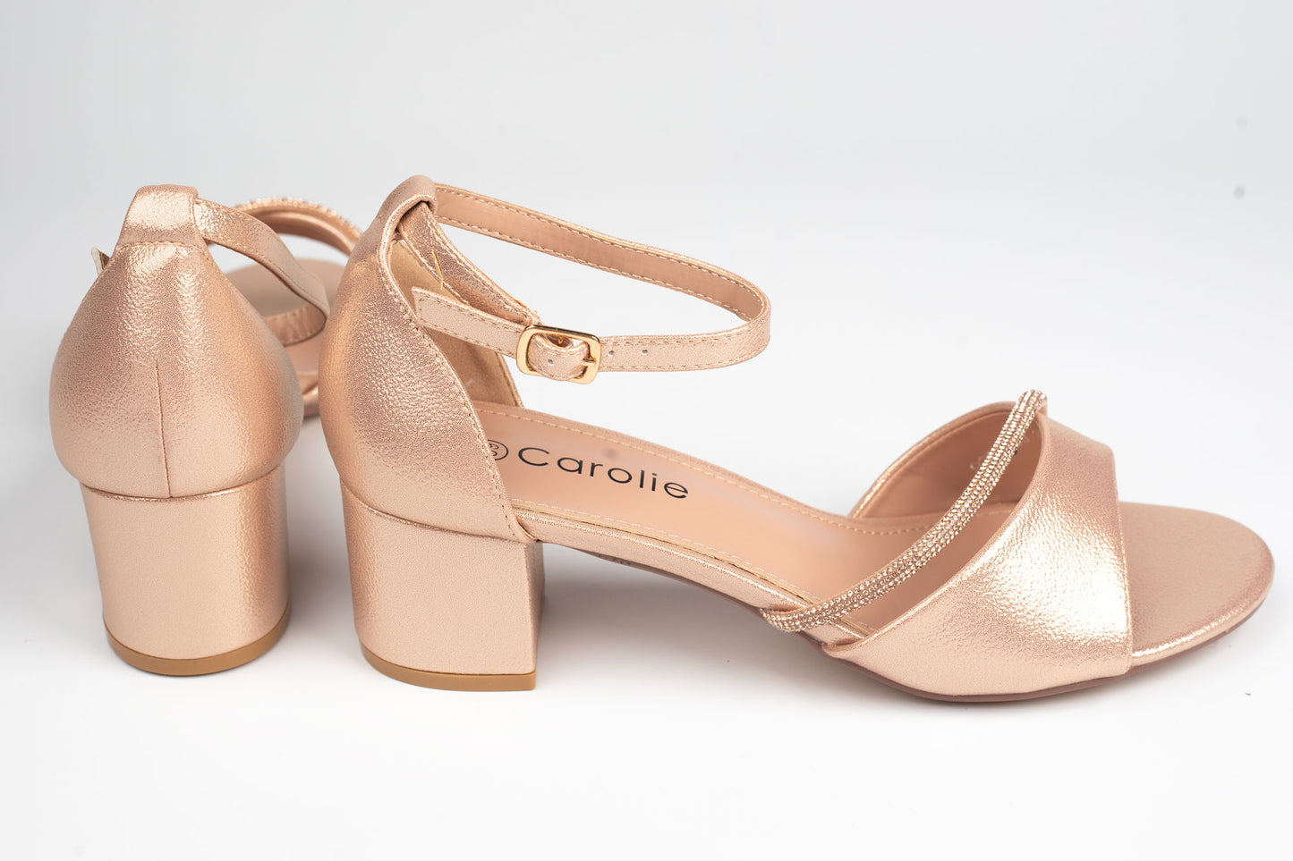 Sandale damă piele eco premium CAROL 039 Șampanie