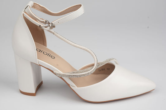 Pantofi damă piele ECO premium CAROL 101 Alb