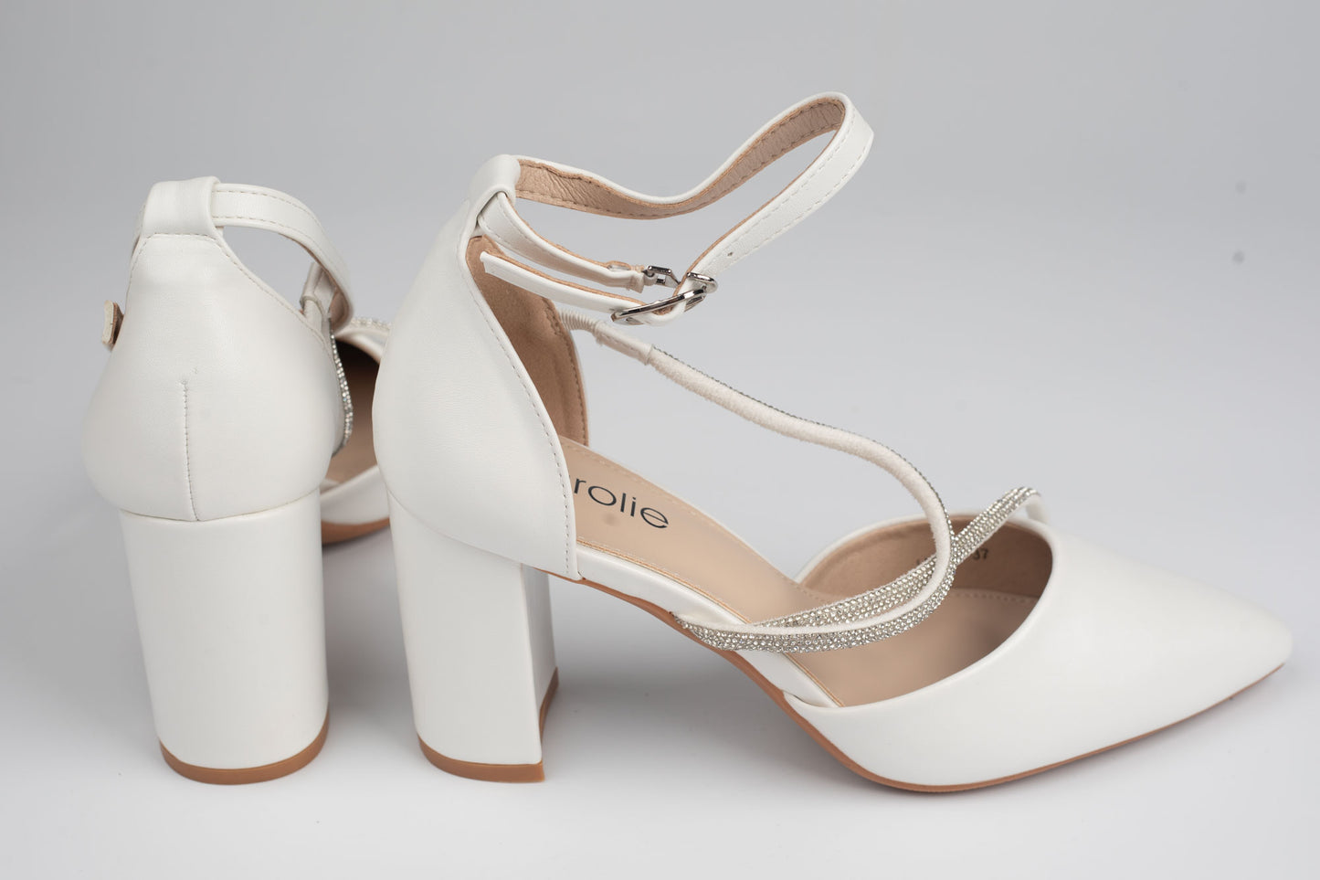Pantofi damă piele ECO premium CAROL 101 Alb