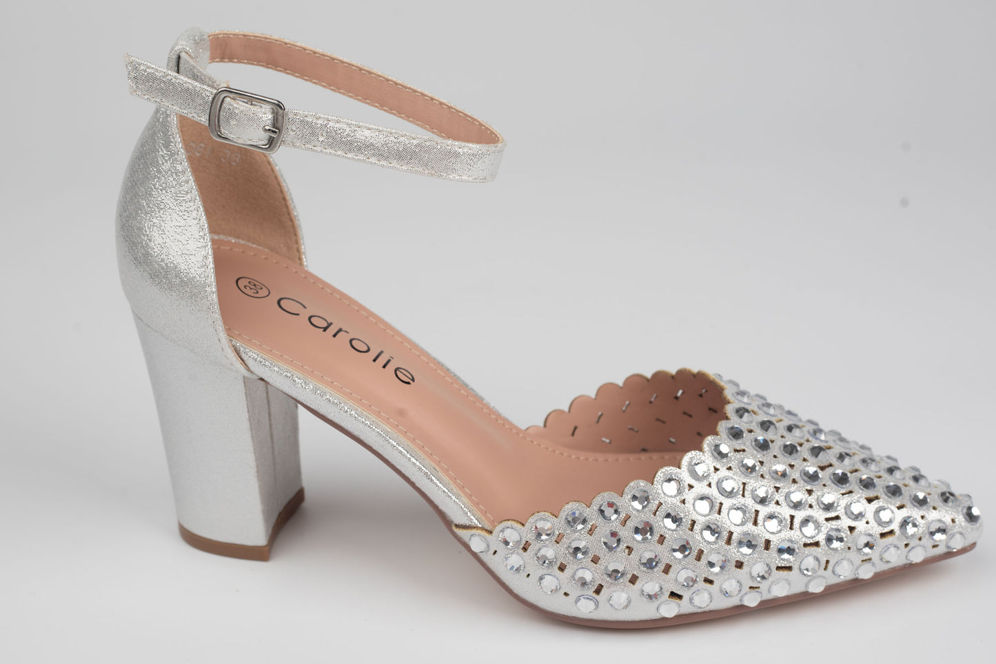 Pantofi damă piele eco CAROL 061 Argintiu