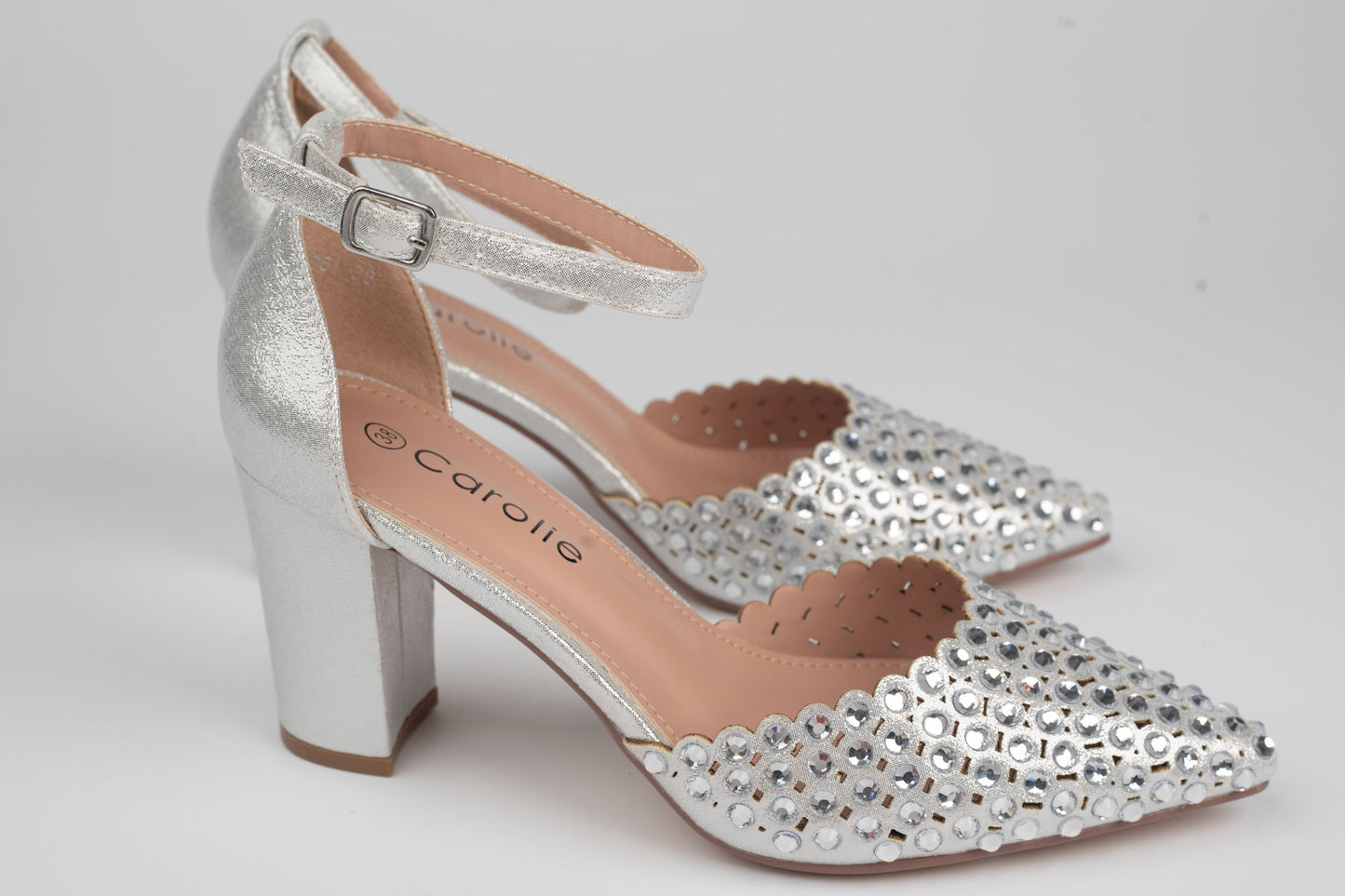 Pantofi damă piele eco CAROL 061 Argintiu