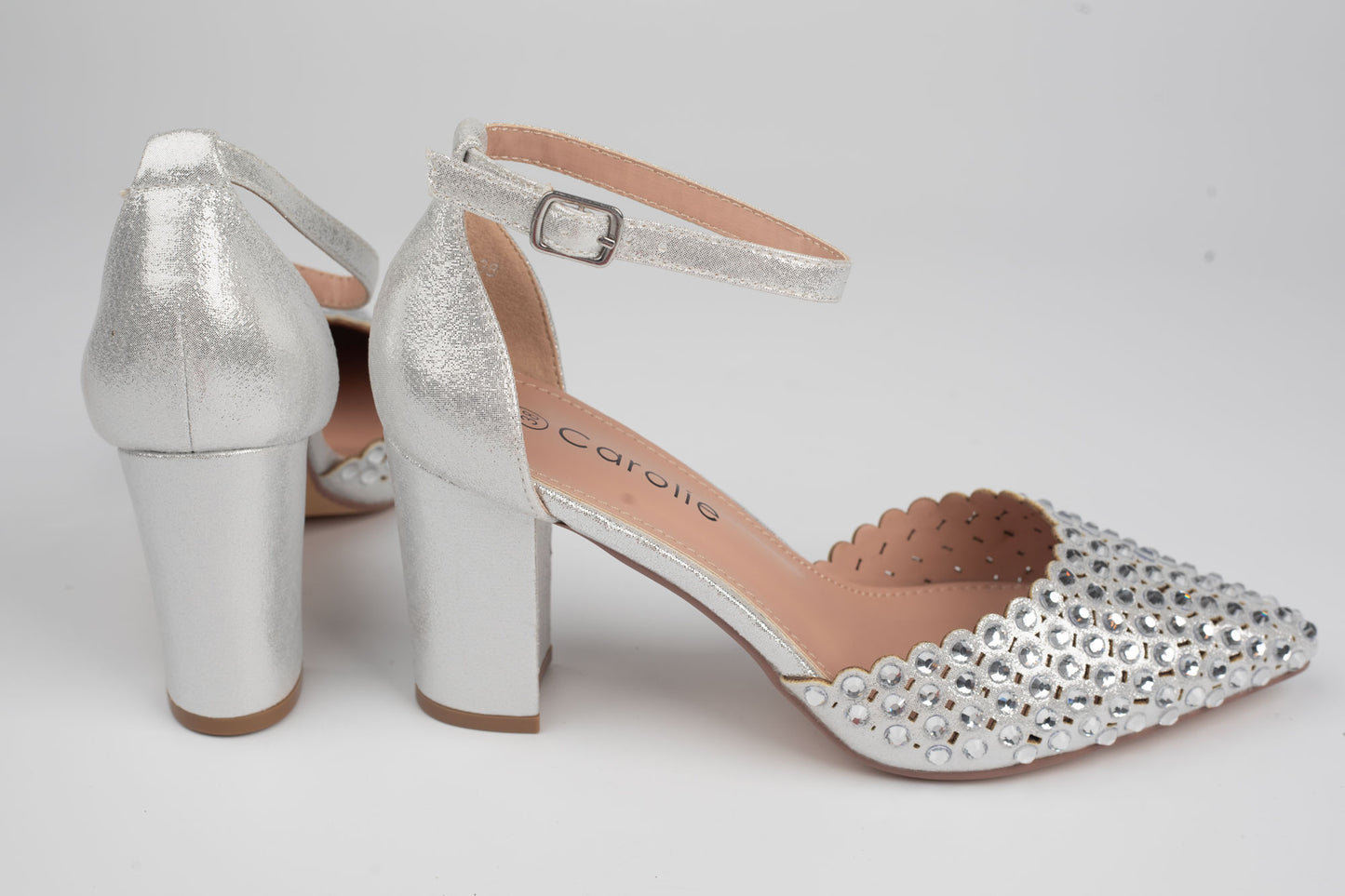 Pantofi damă piele eco CAROL 061 Argintiu