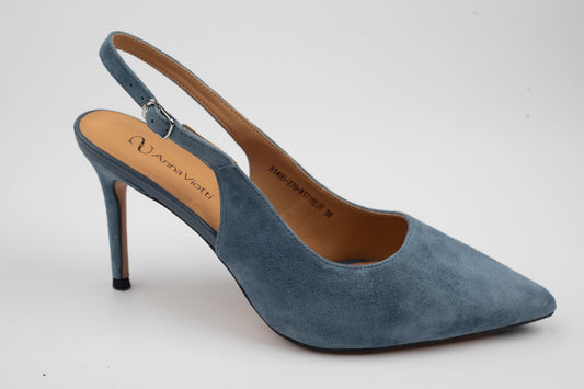 Pantofi damă piele naturală întoarsă ANNA V 149-270 Blue