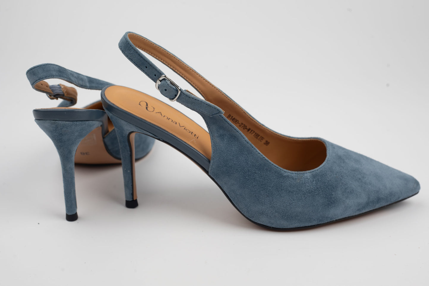Pantofi damă piele naturală întoarsă ANNA V 149-270 Blue