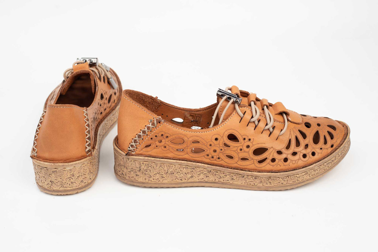 Pantofi perforati piele naturala DOGATI 7154 Taba
