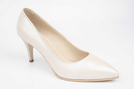 Pantofi mireasa piele naturala NINA OCHINNI 631 Bej box