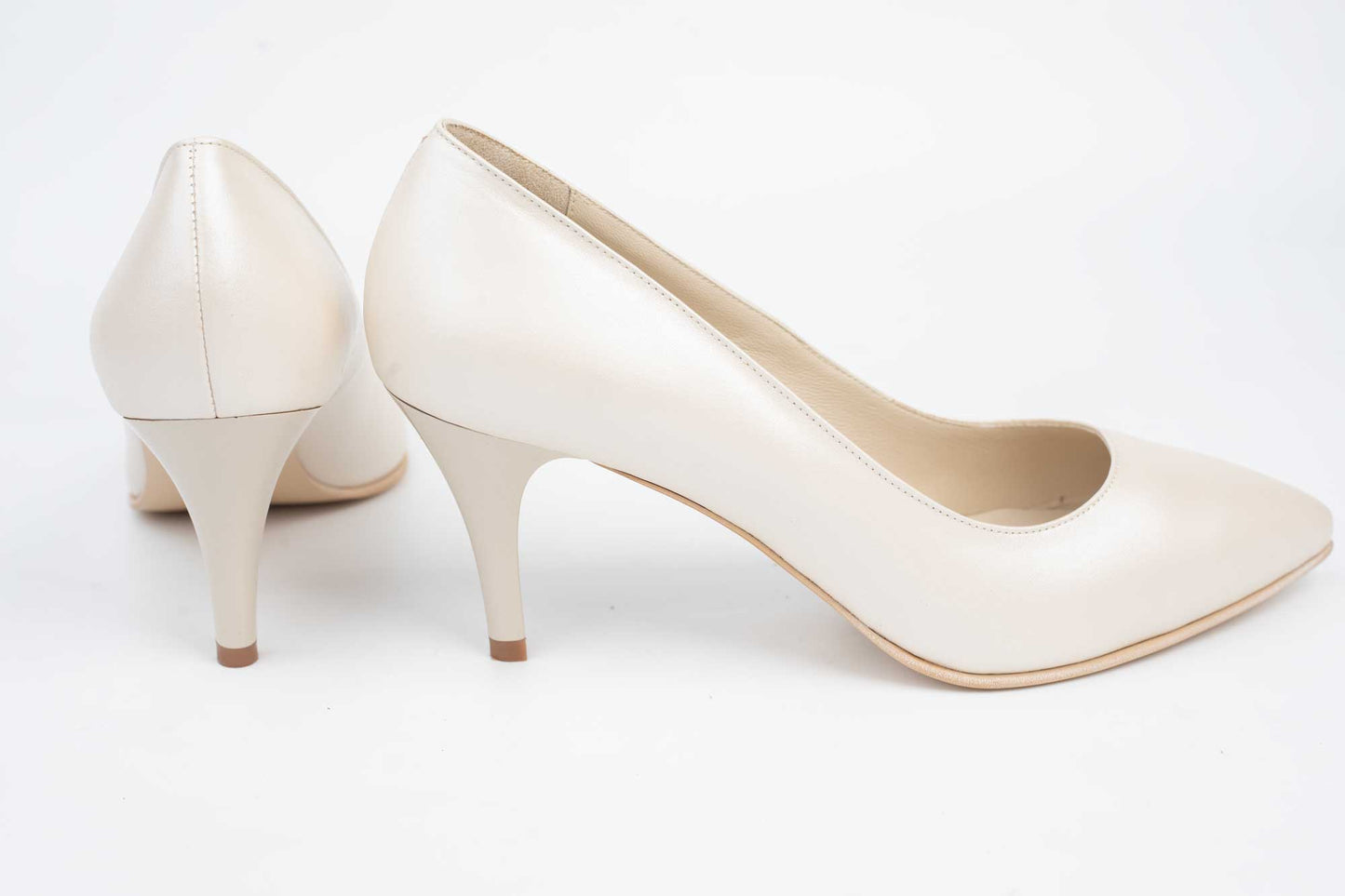 Pantofi mireasa piele naturala NINA OCHINNI 631 Bej box