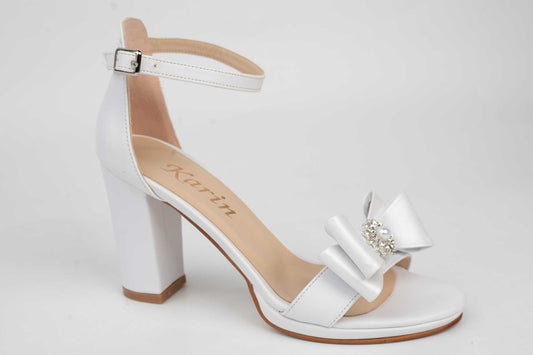 Sandale mireasa piele eco KARIN 6298 Alb box accesoriu