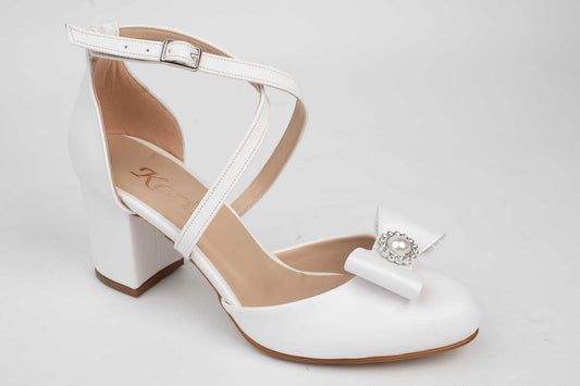 Pantofi mireasa piele ecologica de calitate premium Karin 81 alb accesoriu