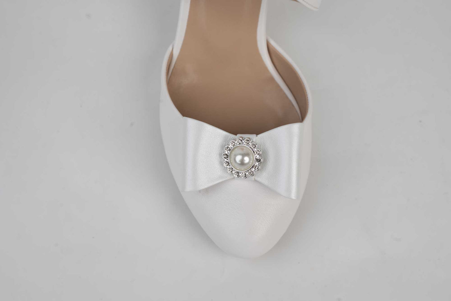 Pantofi mireasa piele ecologica de calitate premium Karin 81 alb accesoriu