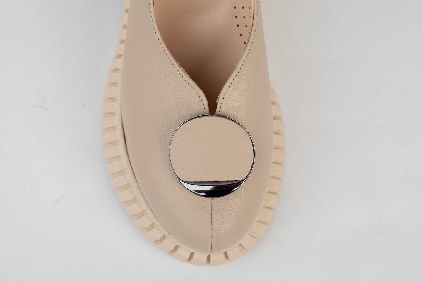 Pantofi dama piele naturala cu perforatie PERLA 3311 Bej
