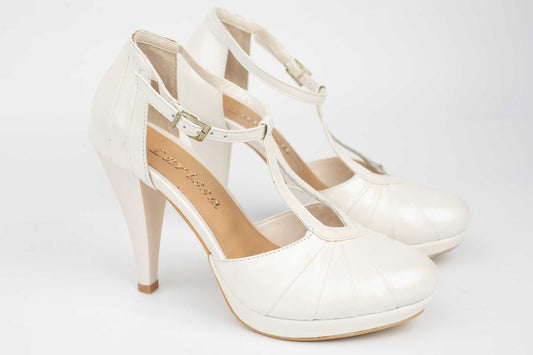 Pantofi dama piele naturala LARISA CocoS  Bej sidef
