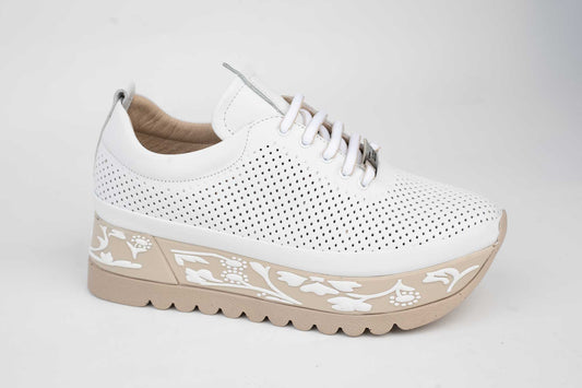 Pantofi dama piele naturala PERLA sport 210-1 Alb