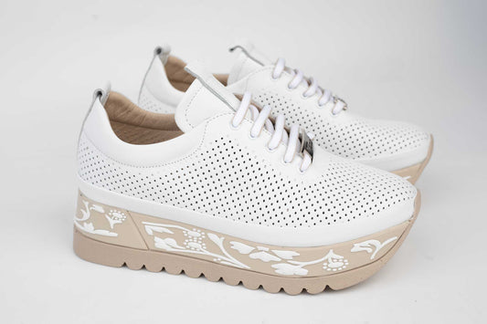 Pantofi dama piele naturala PERLA sport 210-1 Alb