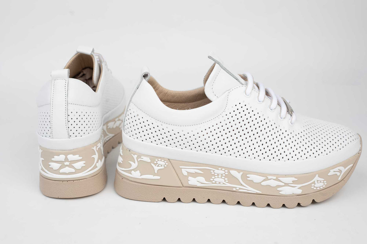 Pantofi dama piele naturala PERLA sport 210-1 Alb