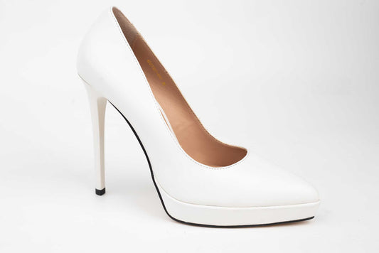 Pantofi mireasa  piele naturala stiletto JOSE SIMON R91 Alb