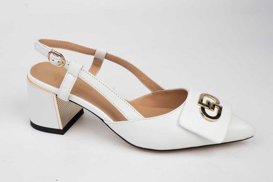 Pantofi dama piele naturala decupati JOSE SIMON 36-6 Alb