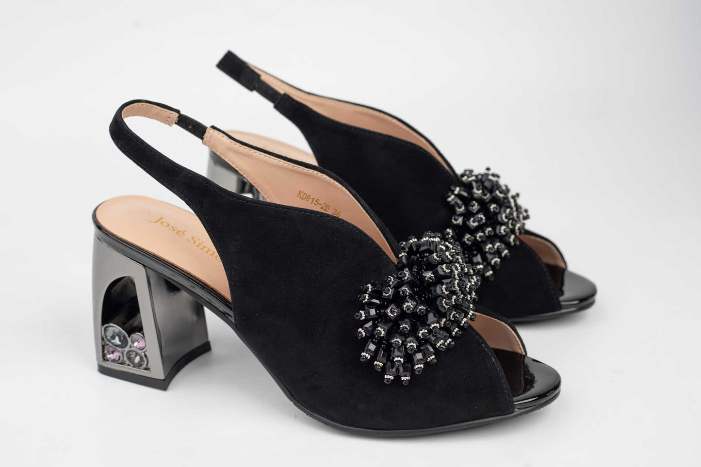 Women's sandals made of genuine suede leather JOSE SIMON 815 N velour