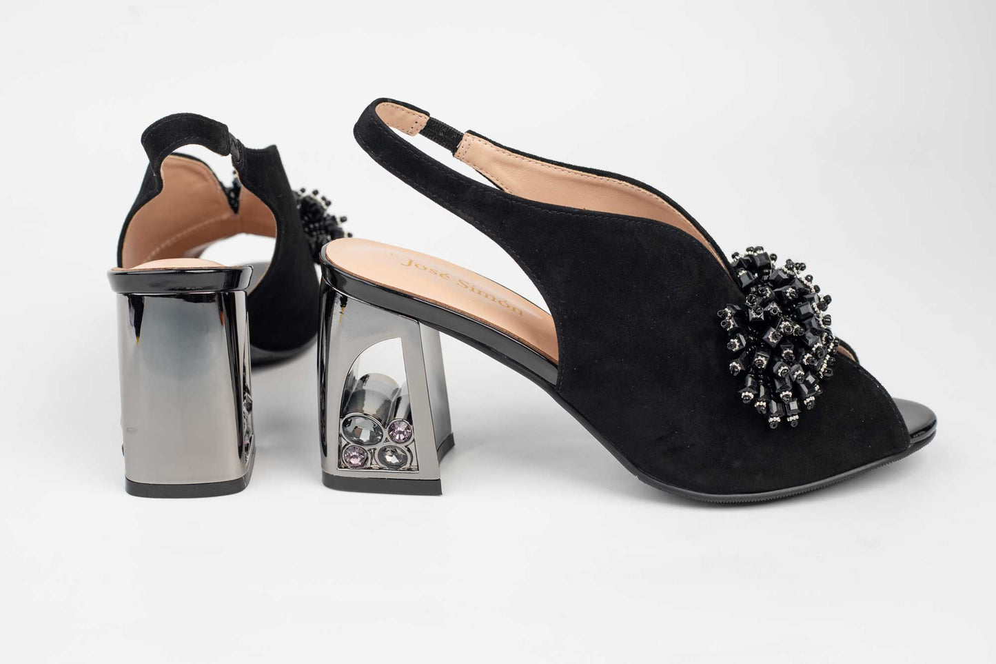 Women's sandals made of genuine suede leather JOSE SIMON 815 N velour