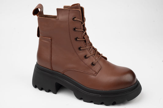 Women's genuine leather boots FORMAZIONE 1625 Brown