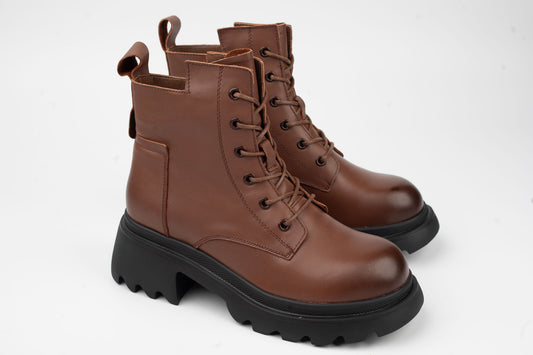 Women's genuine leather boots FORMAZIONE 1625 Brown