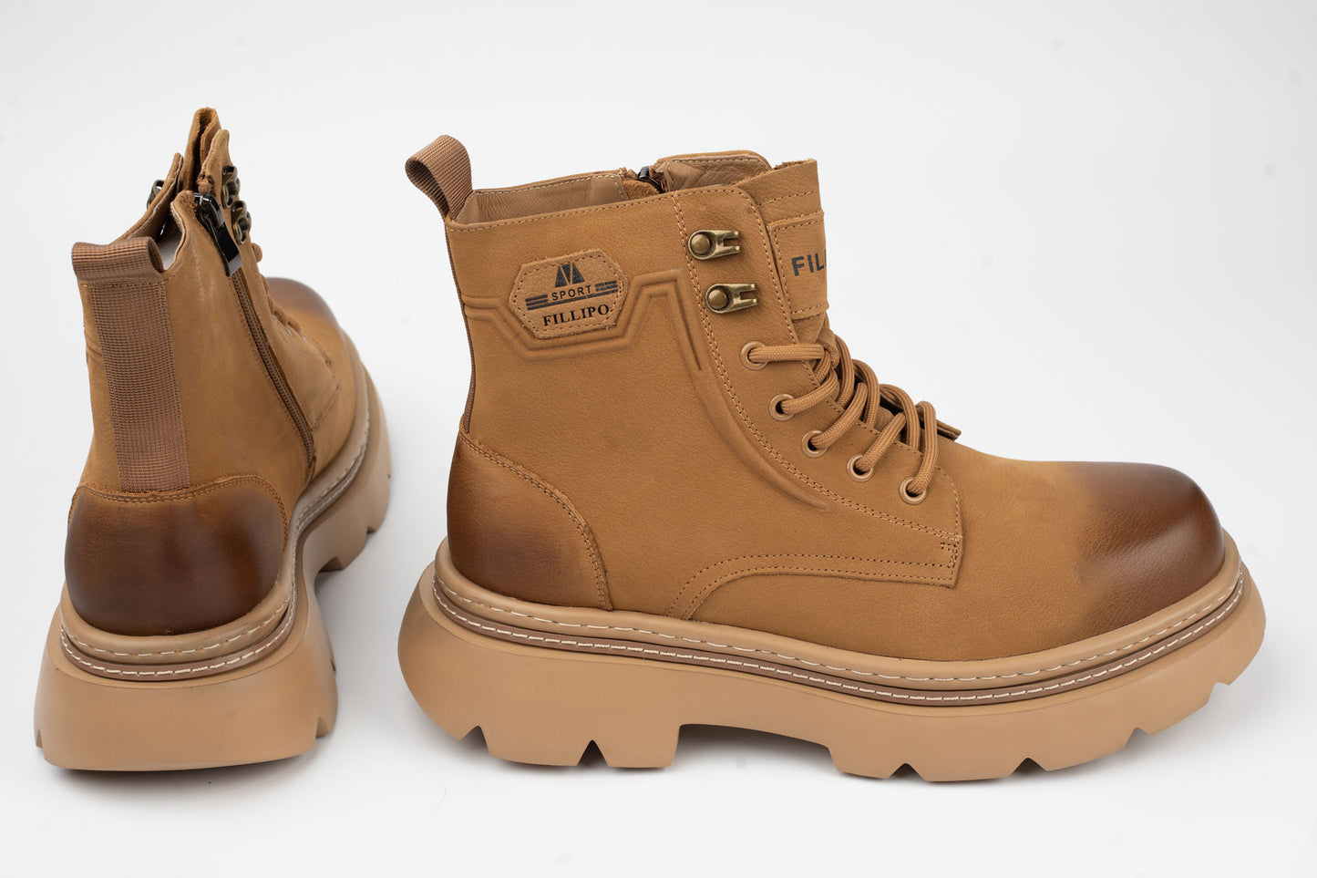 Men's genuine leather boots FILLIPO SPORT 168 Camel