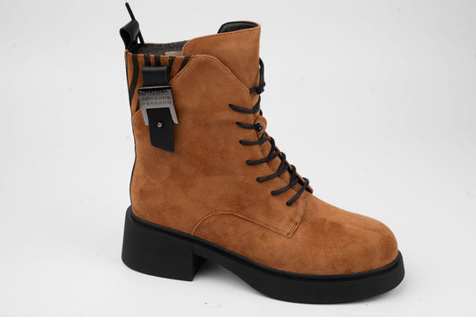 Women's boots made of genuine suede leather ANNA VIOTI 11601 Brown vel