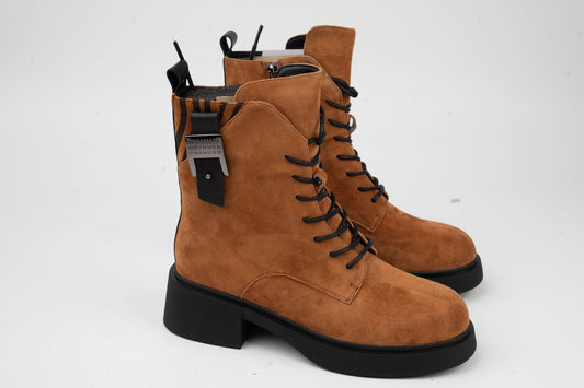 Women's boots made of genuine suede leather ANNA VIOTI 11601 Brown vel