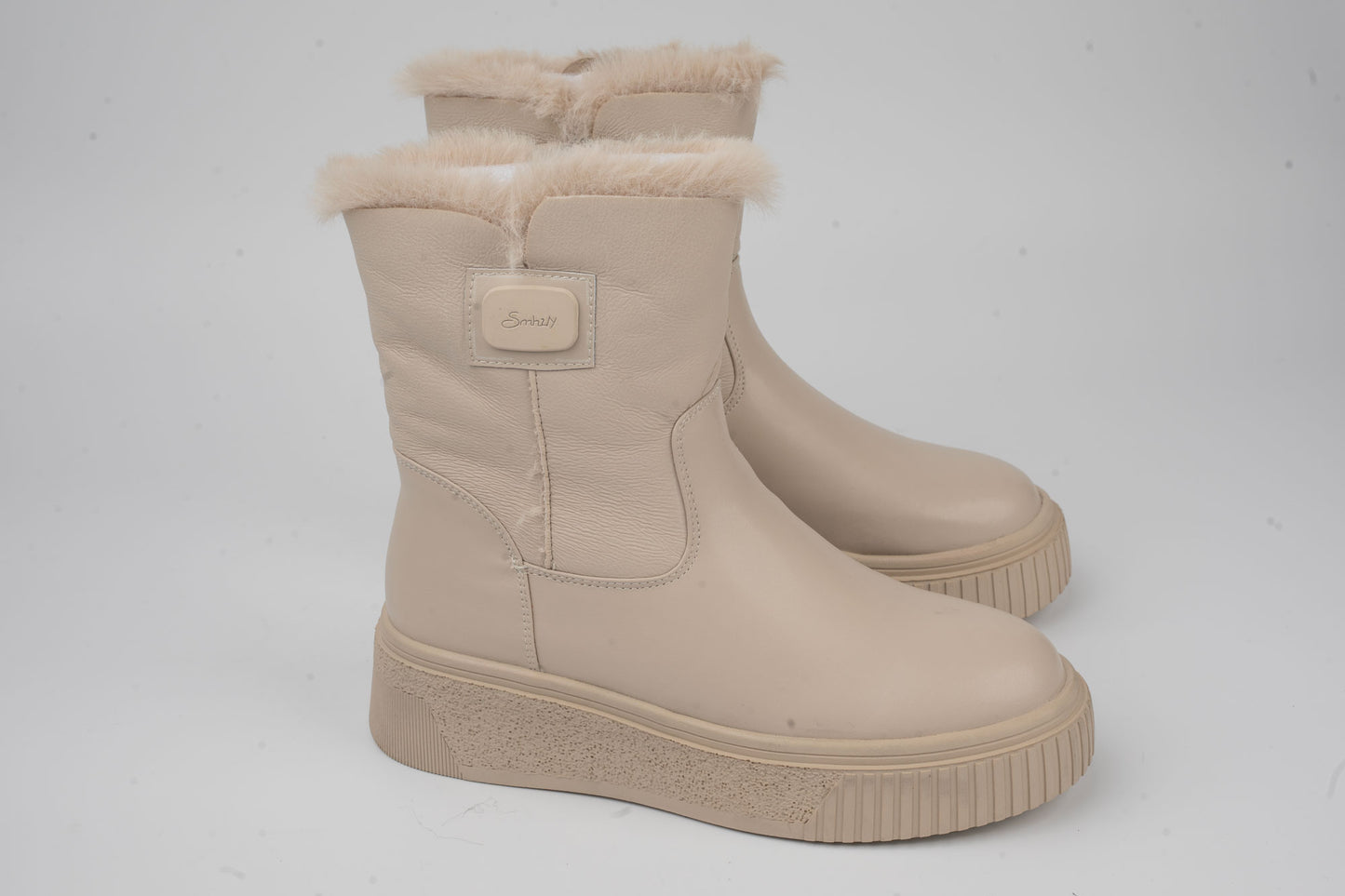 Women's genuine leather boots ANNA VIOTI 11626 Box beige