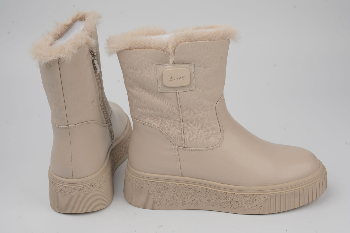 Women's genuine leather boots ANNA VIOTI 11626 Box beige