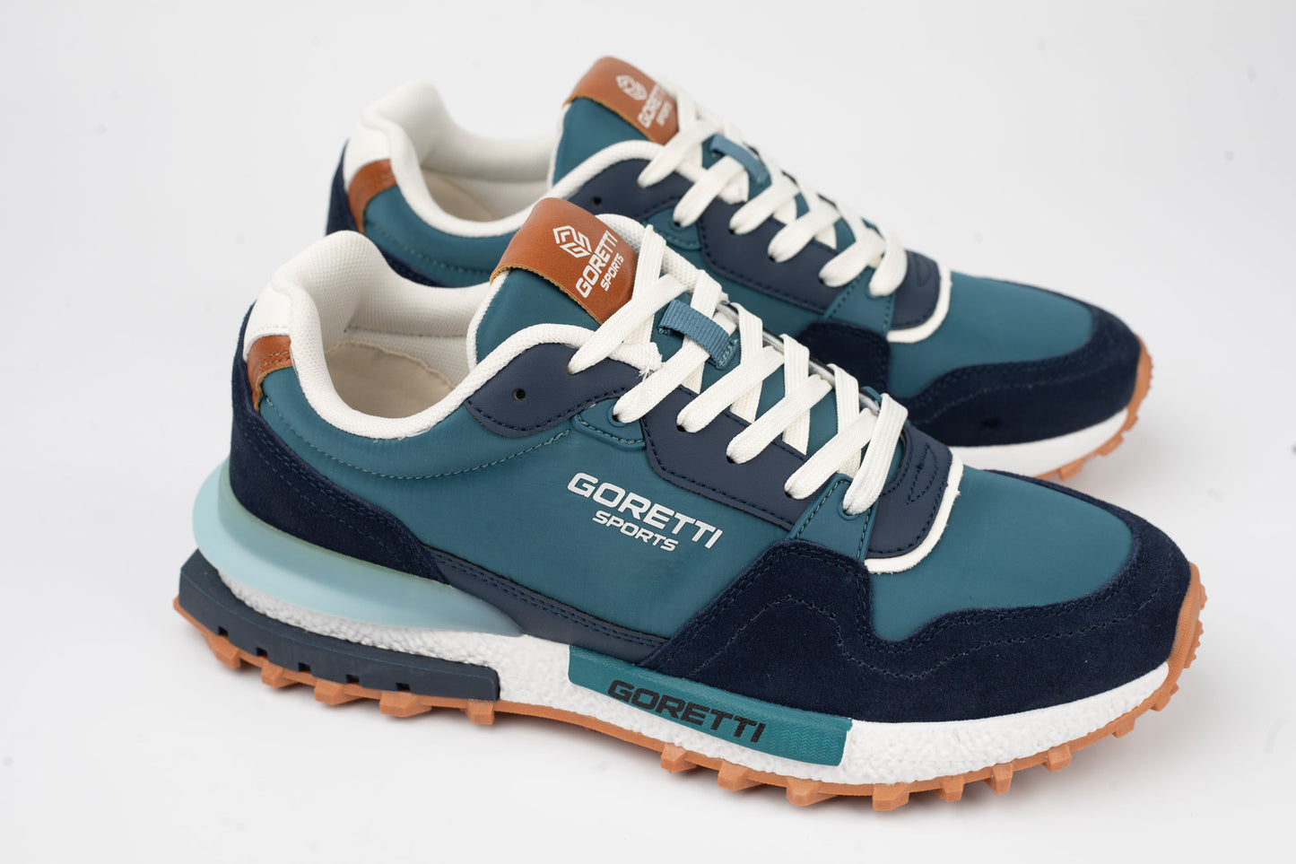 Men's sneakers genuine leather+textile GORETTI 375 Blue