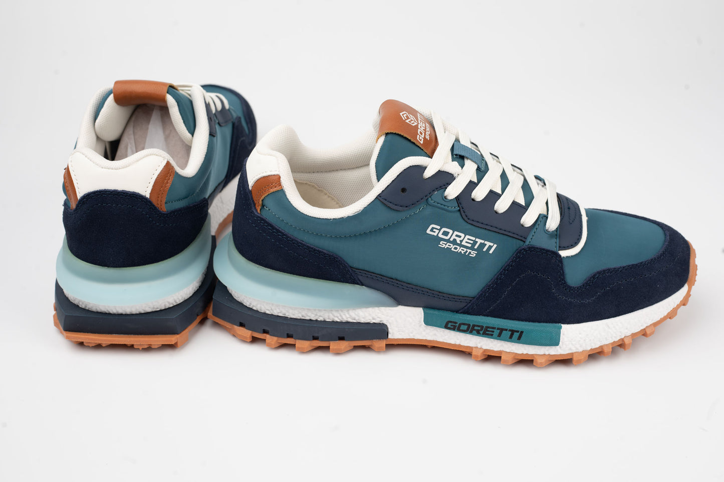 Men's sneakers genuine leather+textile GORETTI 375 Blue