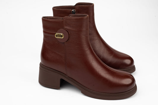 Women's genuine leather boots BETINA 3705 Brown