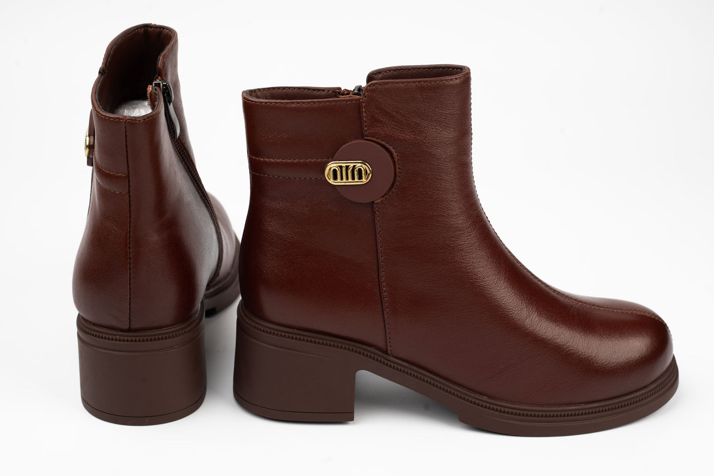 Women's genuine leather boots BETINA 3705 Brown