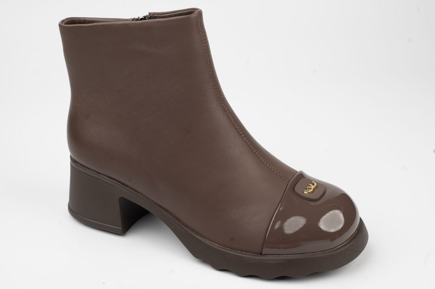 Women's genuine leather boots BETINA 53218 Khaki