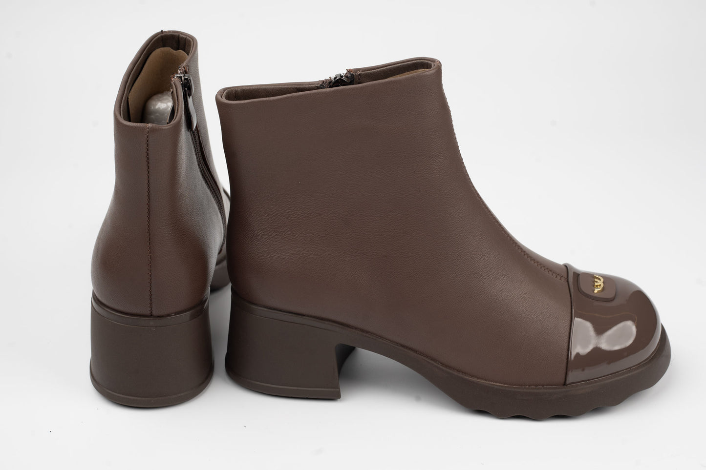 Women's genuine leather boots BETINA 53218 Khaki