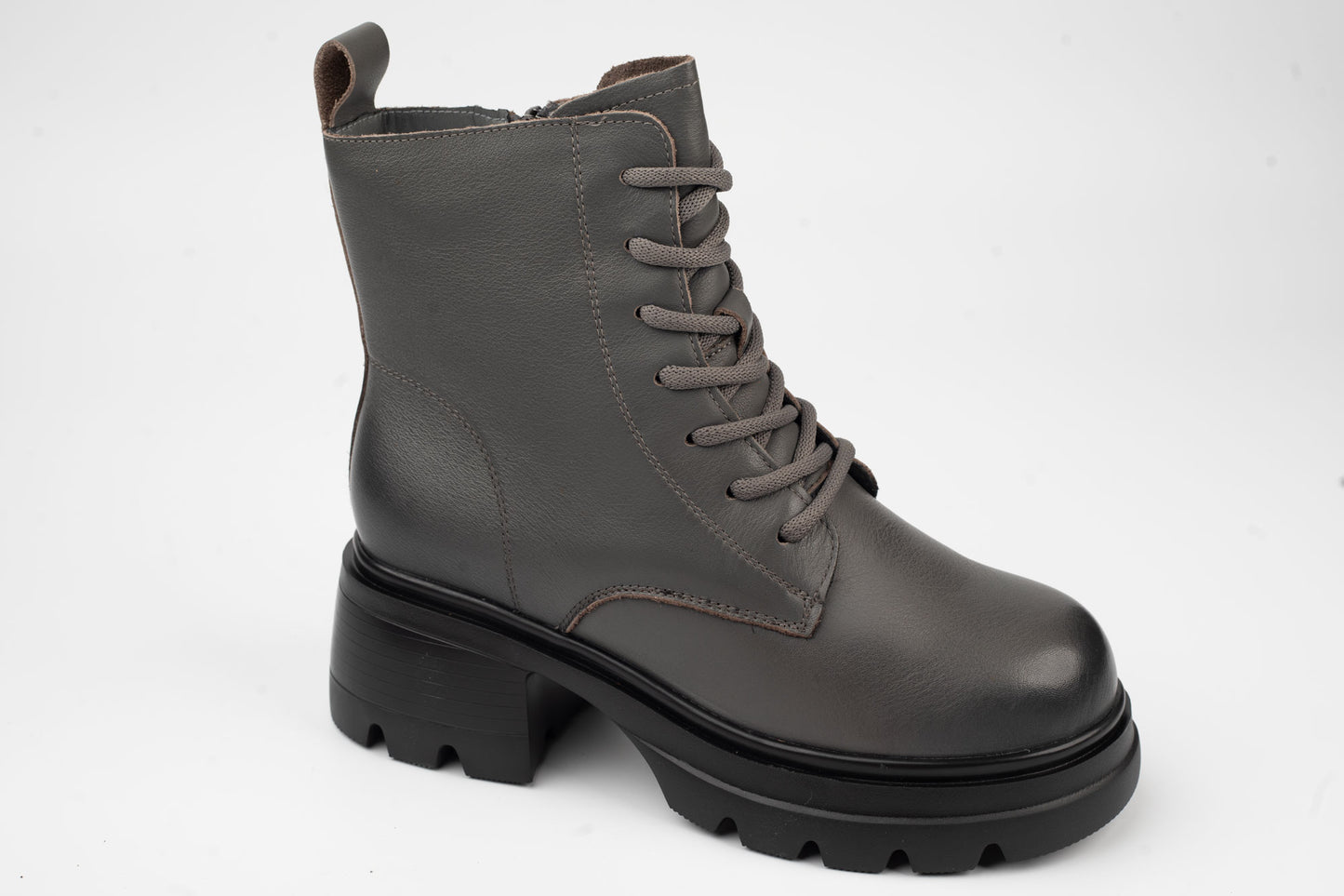 Women's genuine leather boots BETINA 53275 Grey