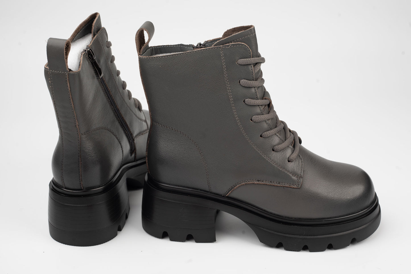 Women's genuine leather boots BETINA 53275 Grey