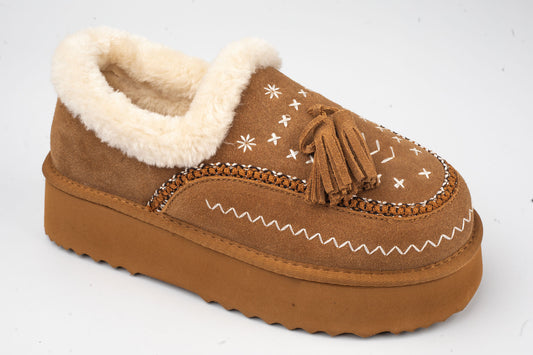 Women's genuine leather suede shoes ANNA VIOTI 113-2 Camel vel