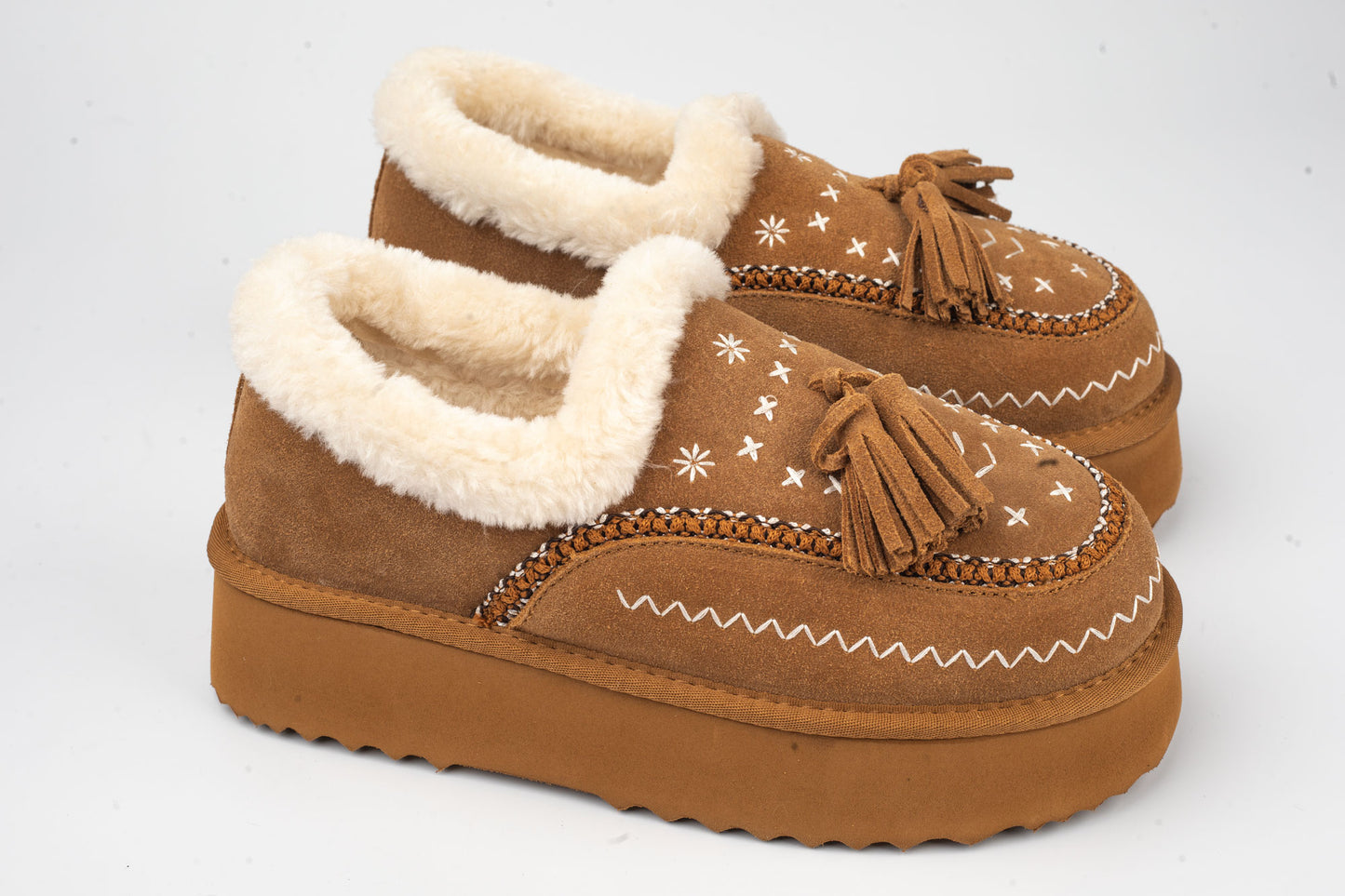 Women's genuine leather suede shoes ANNA VIOTI 113-2 Camel vel