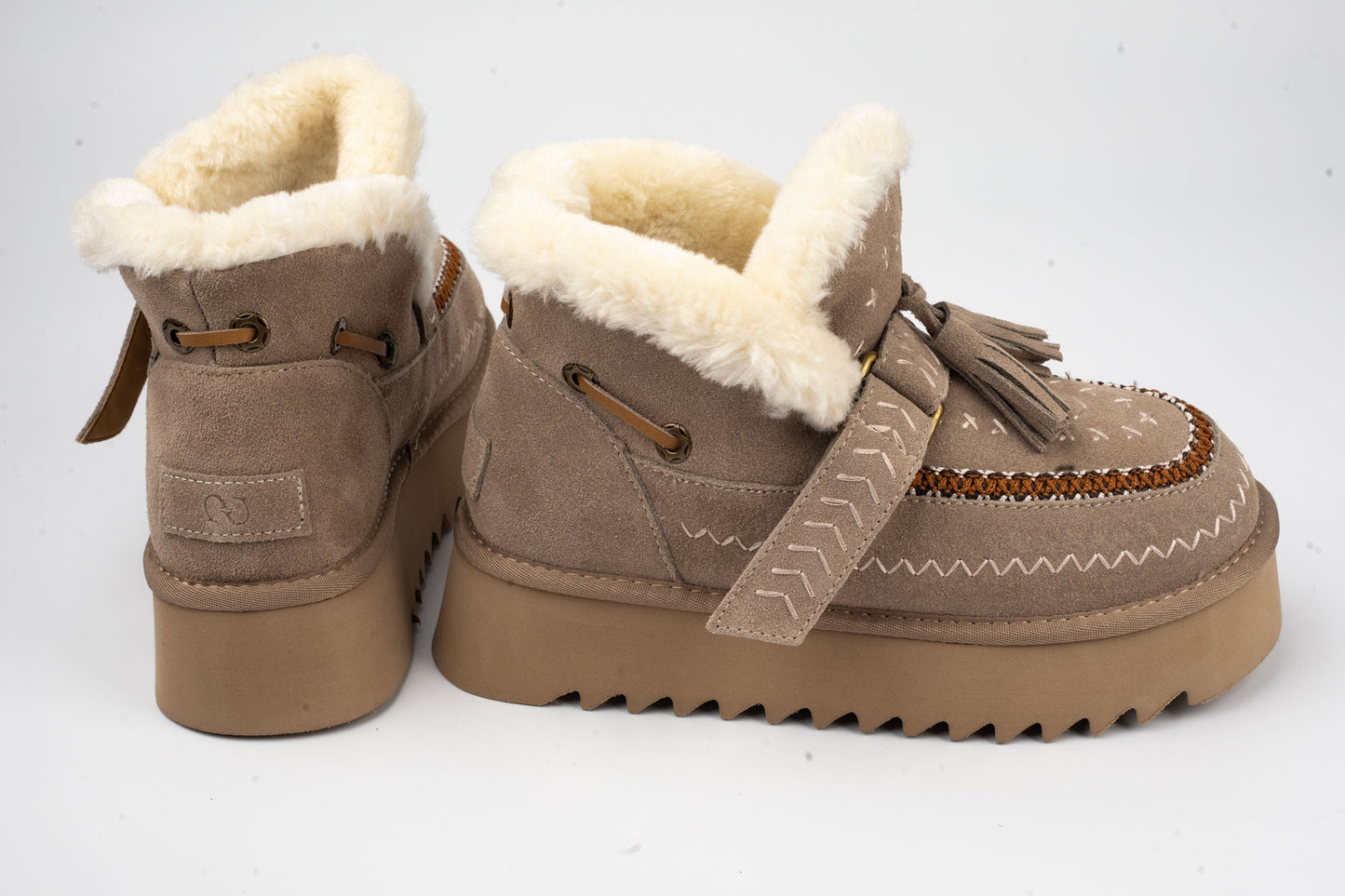 Women's boots made of genuine suede leather ANNA VIOTI 113-4 Grey vel