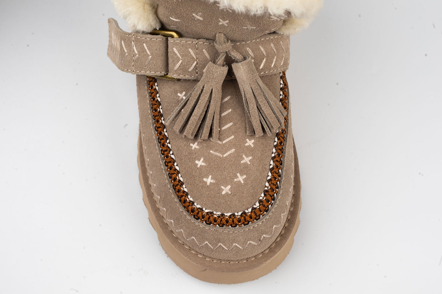 Women's boots made of genuine suede leather ANNA VIOTI 113-4 Grey vel