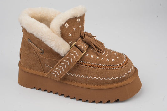 Women's boots made of genuine suede leather ANNA VIOTI 113-4 Camel vel