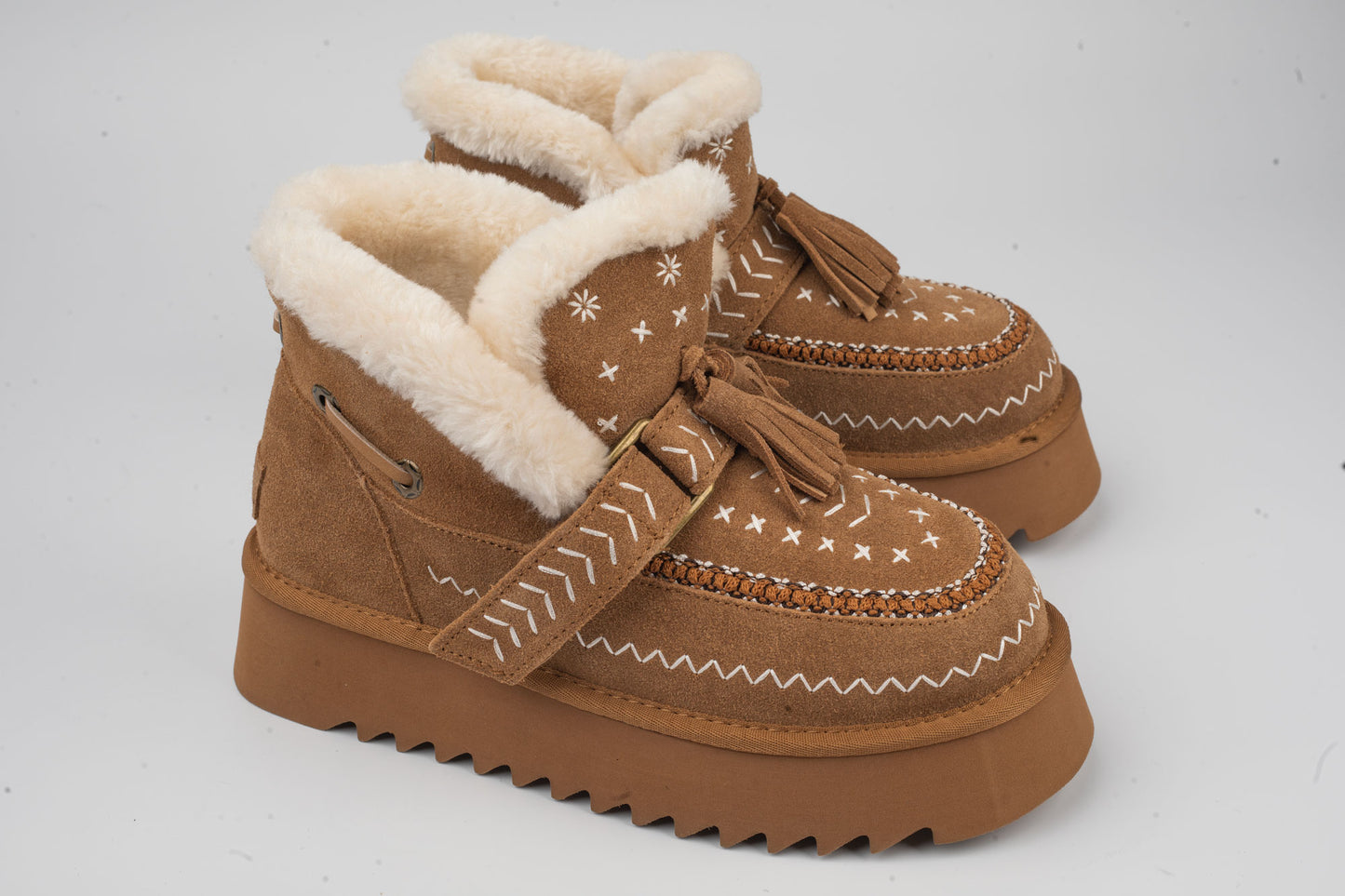 Women's boots made of genuine suede leather ANNA VIOTI 113-4 Camel vel