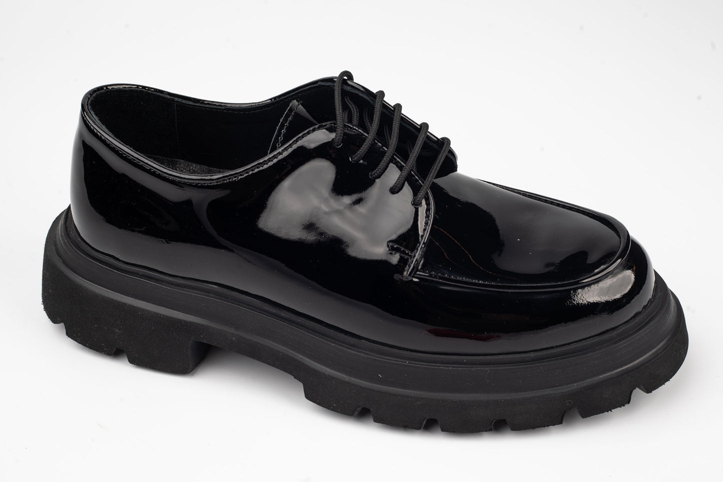 Pantofi bărbați piele naturală lăcuită RIDGE 7678 N lac