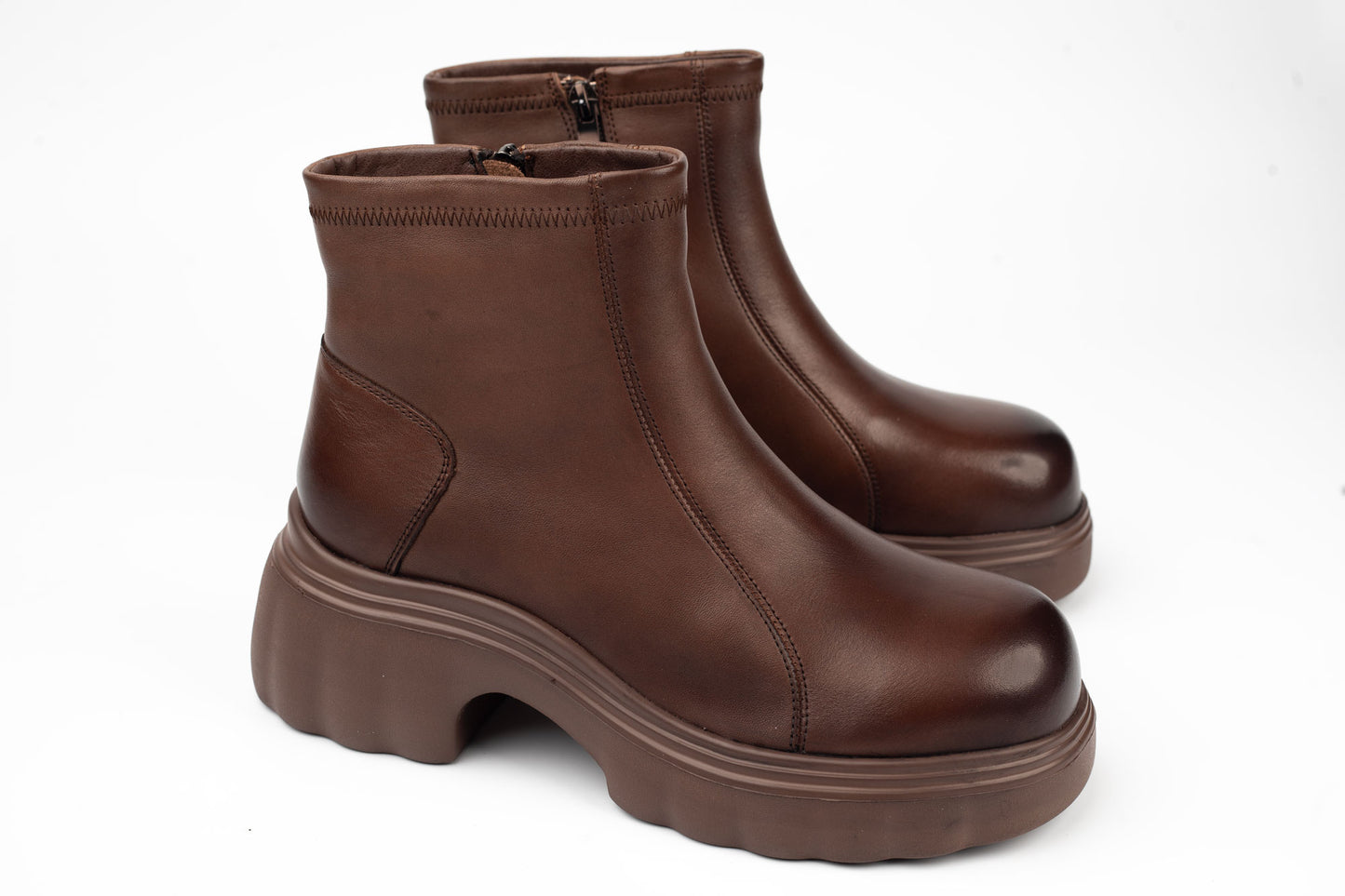 Women's genuine leather boots BELINER 8908 Brown